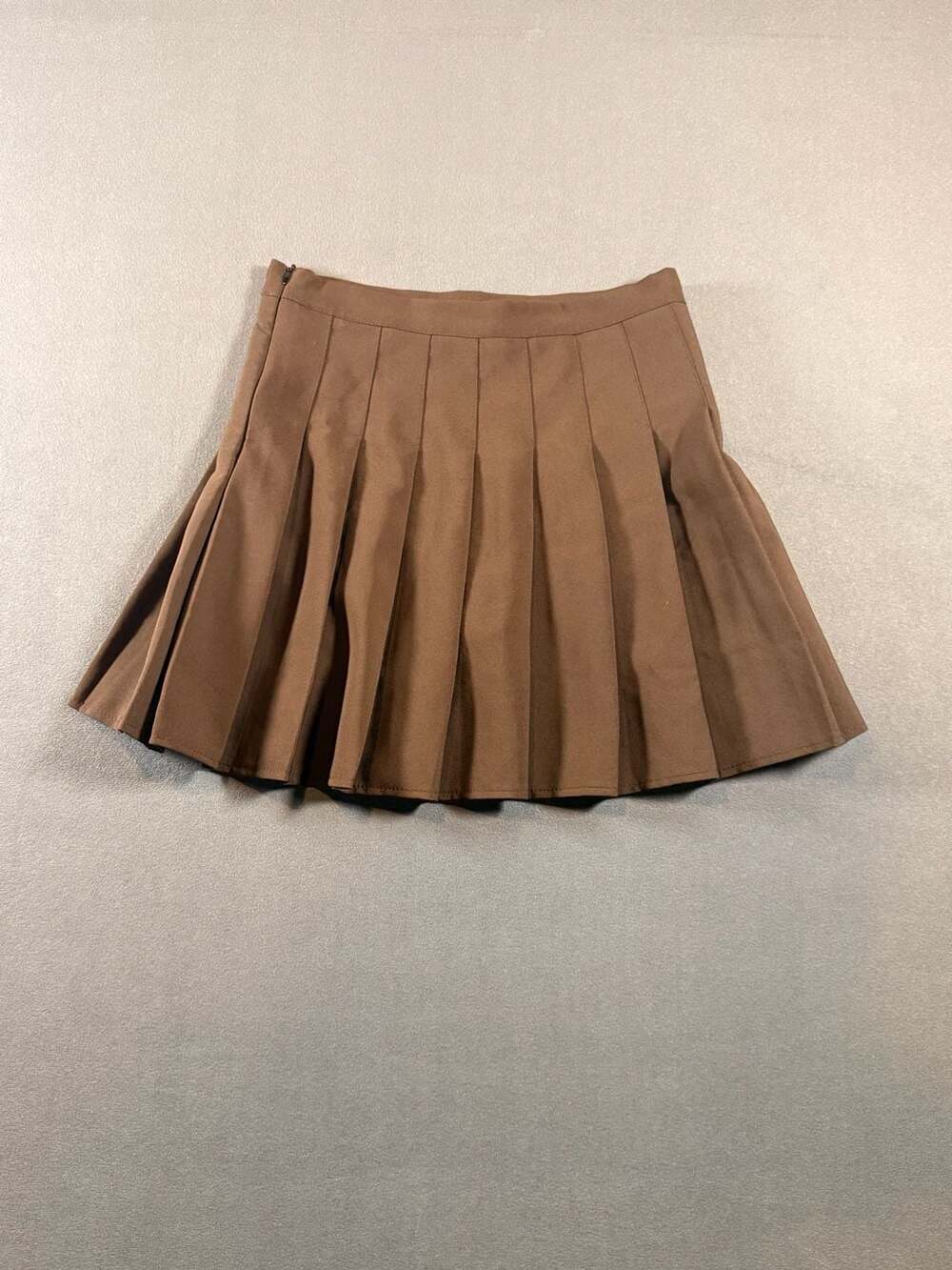 Lucca Pleated Mini Skirt Brown Size M